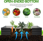 2PCS 10x3x1ft Galvanized Raised Garden Bed Kit, Galvanized Planter Raised Garden Boxes Outdoor, Large Metal Raised Garden Beds for Vegetables,Black