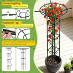 Garden Trellis for Climbing Plants Outdoor, 65 Inch Mushroom Top Trellis for Climbing Plants, Plant Trellis Support for Potted Plants Climbing Vine Rose Clematis Vegetable Trellis, 1 Pack (2)