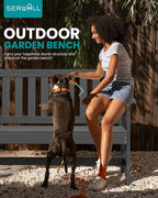 SERWALL Outdoor Bench, HDPE Outdoor Benches Weatherproof, 2-Person Garden Bench with 660 lbs Weight Capacity, Patio Benches for Outdoors, Garden, Porch, Backyard and Park, Grey, 6 Pack