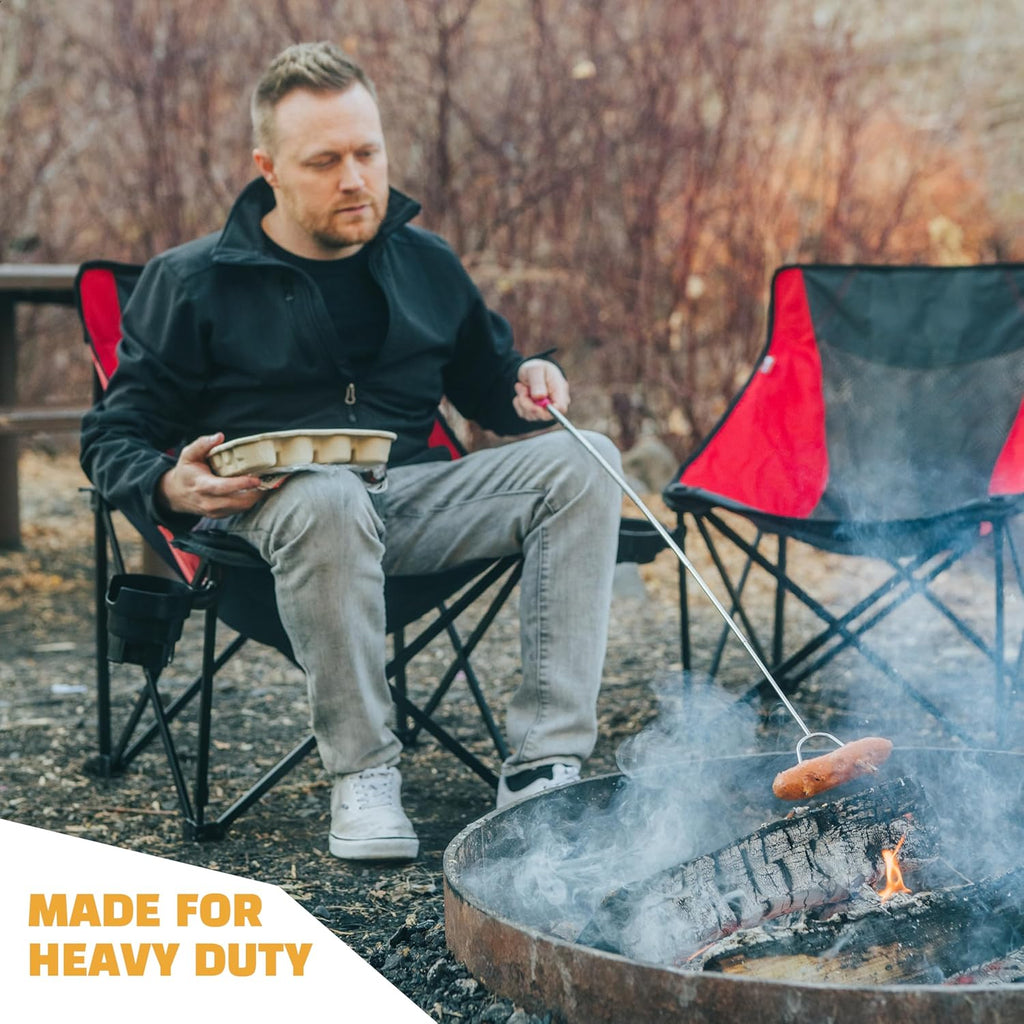 MalloMe Smores Sticks for Fire Pit 45 inch Extra Long - Marshmallow Roasting Sticks Smores Kit -Smore Skewers Hot Dog Fork Campfire Cooking Equipment, Camping Essentials, Outdoor Accessories (4 Pack)