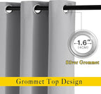 NICETOWN Blackout Curtain for Sliding Glass Door - Patio Door Curtains, Thermal Insulated Wide Drapes/Draperies for Bedroom/Living Room, Silver Grey, 1 Panel, 100 by 84-Inch
