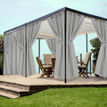 HolidayIdeas Grommet Outdoor Curtains for Patio Waterproof 8 Pcs All Weather Balcony Outside Curtains for Apartments, Gazebo, Pergolas, Porch, 54x84 Inch, Silver Grey