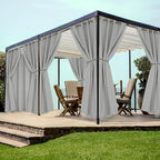 HolidayIdeas Grommet Outdoor Curtains for Patio Waterproof 8 Pcs All Weather Balcony Outside Curtains for Apartments, Gazebo, Pergolas, Porch, 54x84 Inch, Silver Grey