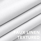 H.VERSAILTEX 100% Blackout Curtains for Bedroom Thermal Insulated Linen Textured Curtains Heat and Full Light Blocking Drapes Living Room Curtains 2 Panel Sets, 52x45 - Inch, Pure White