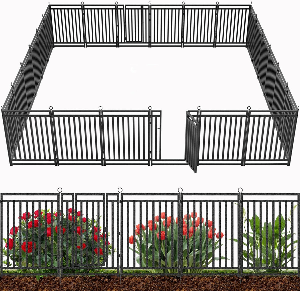 decorative garden fence 54ft (l) × 40in (h), main product view