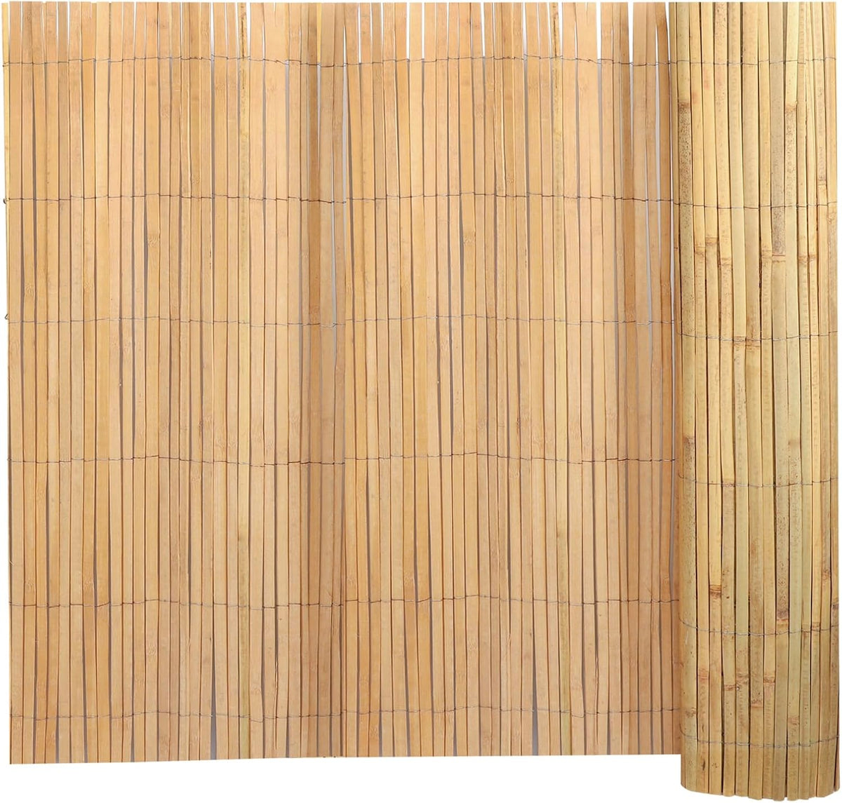 bamboo privacy fence roll 6ft x 13ft, natural, main product view