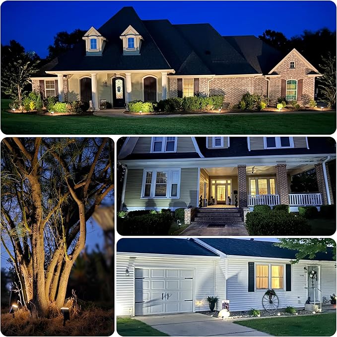 Solar Spot Lights Outdoor 63 LED 3 Lighting,Waterproof IP65 Modes Spotlights for Outside House Yard Garden Landscape Lights 1 Pack (Natural Light)