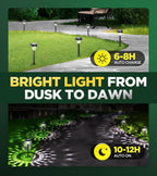 10 Pack Ultra Bright Solar Lights Outdoor Waterproof, from Dusk to Dawn Up to 12H Outdoor Solar Lights, Auto On/Off Solar Powered Garden Pathway Lights, Landscape Lighting Decorative for Yard, Patio