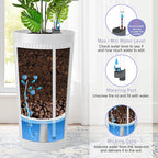 24in Tall Self-Watering Planters Set of 2 - White Flower Pots with Water Level Monitor, Non-Toxic Plastic Planters for Indoor Outdoor Patio, Porch, Living Room, Home Office