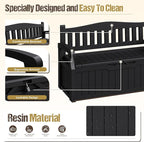 80-Gallon Outdoor Storage Bench, Waterproof Deck Box with Lockable Lid & Armrests for Patio, Garden, Pool, Black