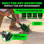 rhino usa folding survival shovel with pick, package contents