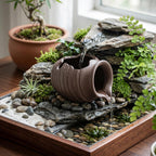 Indoor Fountain Accessories, Fountain Spitter, 5in Ceramic Tabletop, Brown | Handmade Ceramic Build, Ideal for Tabletop Display, Fits Small Ponds