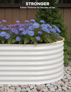 GarveeLife 8x4x2 ft Galvanized Raised Garden Bed - 24“ Tall Metal Planter Box for Vegetables, Flowers, Herbs, Rust-Resistant Outdoor Garden Box, Easy Assembly Raised Beds for Gardening, Beige