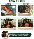 Large Terracotta Watering Spikes with Lids, Automatic Plant Waterer Outdoor | Indoor, Vacation Friendly Clay Plant Watering Devices System, Slow Release Self Watering Planter Insert, 8 Pack