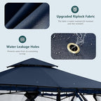 MASTERCANOPY Outdoor Garden Gazebo for Patios with Stable Steel Frame and Netting Walls (9x9,Navy Blue)