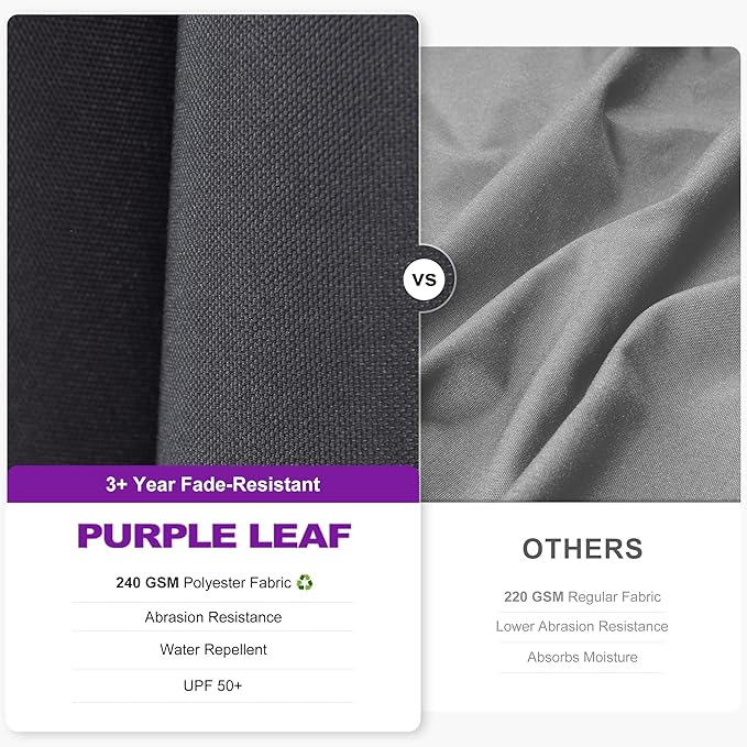 PURPLE LEAF 8.2' X 11.5' Tilting Patio Umbrella with Base Outdoor Cantilever Swivel Rectangle Umbrella Aluminum Offset Umbrella with 360-degree Rotation for Garden Deck Pool Patio Grey