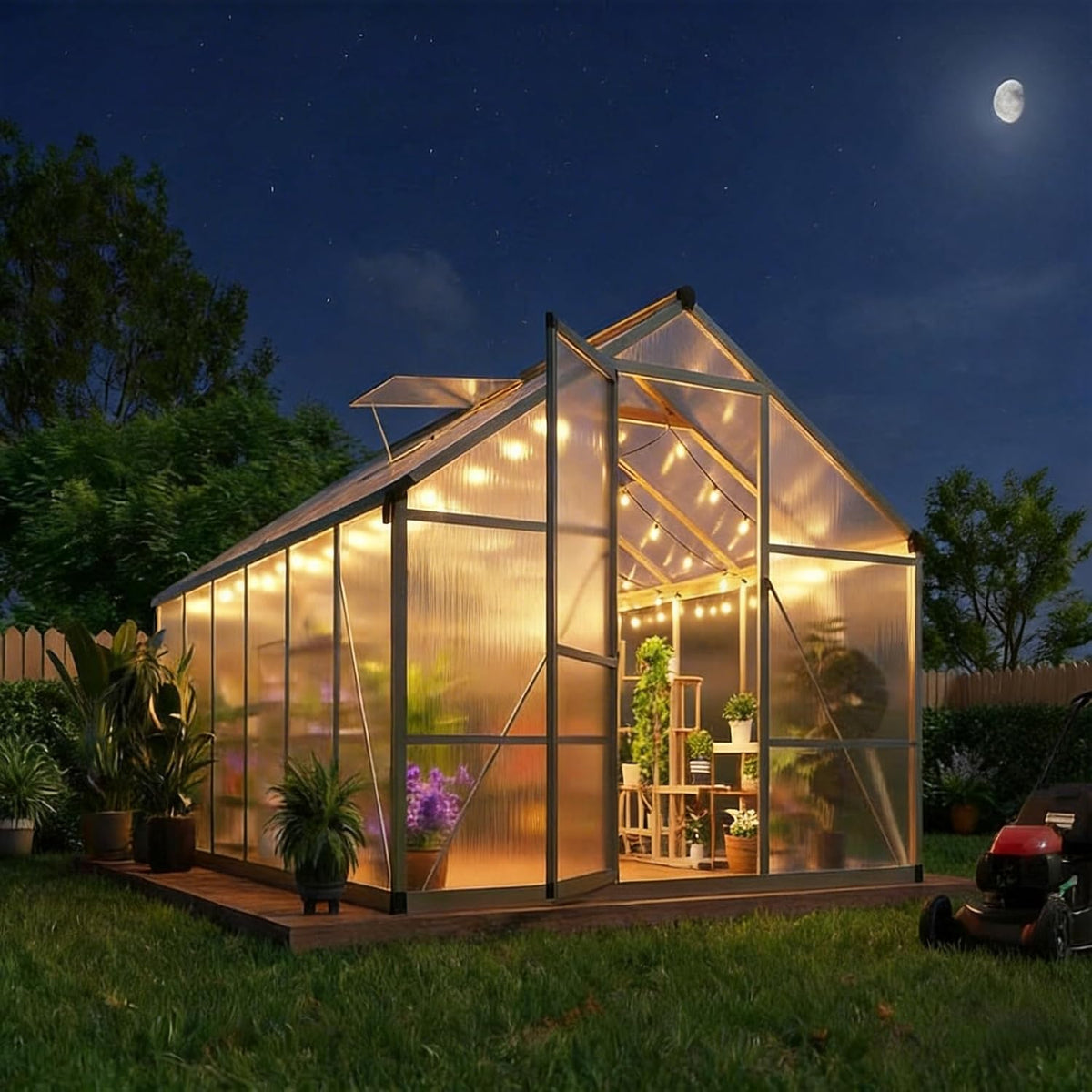 8x12 ft greenhouse, greenhouses for outside, polycarbonate greenhouse, main product view