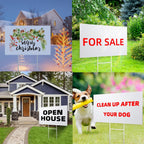 large blank yard signs 18 x 24" with, side view