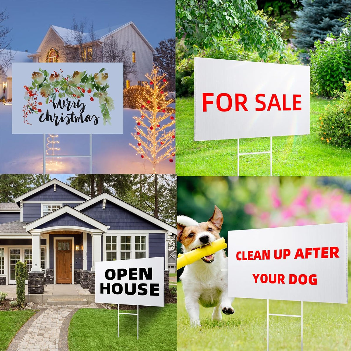large blank yard signs 18 x 24" with, side view