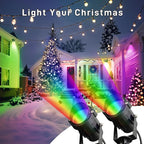 Halloween Christmas Outdoor Spotlights,12W RGBW Colors Changing Landscape Spotlight with Remote Control, IP65 Waterproof 110V LED Spotlight Indoor with US Plug for Yard Garden House (2Pack)
