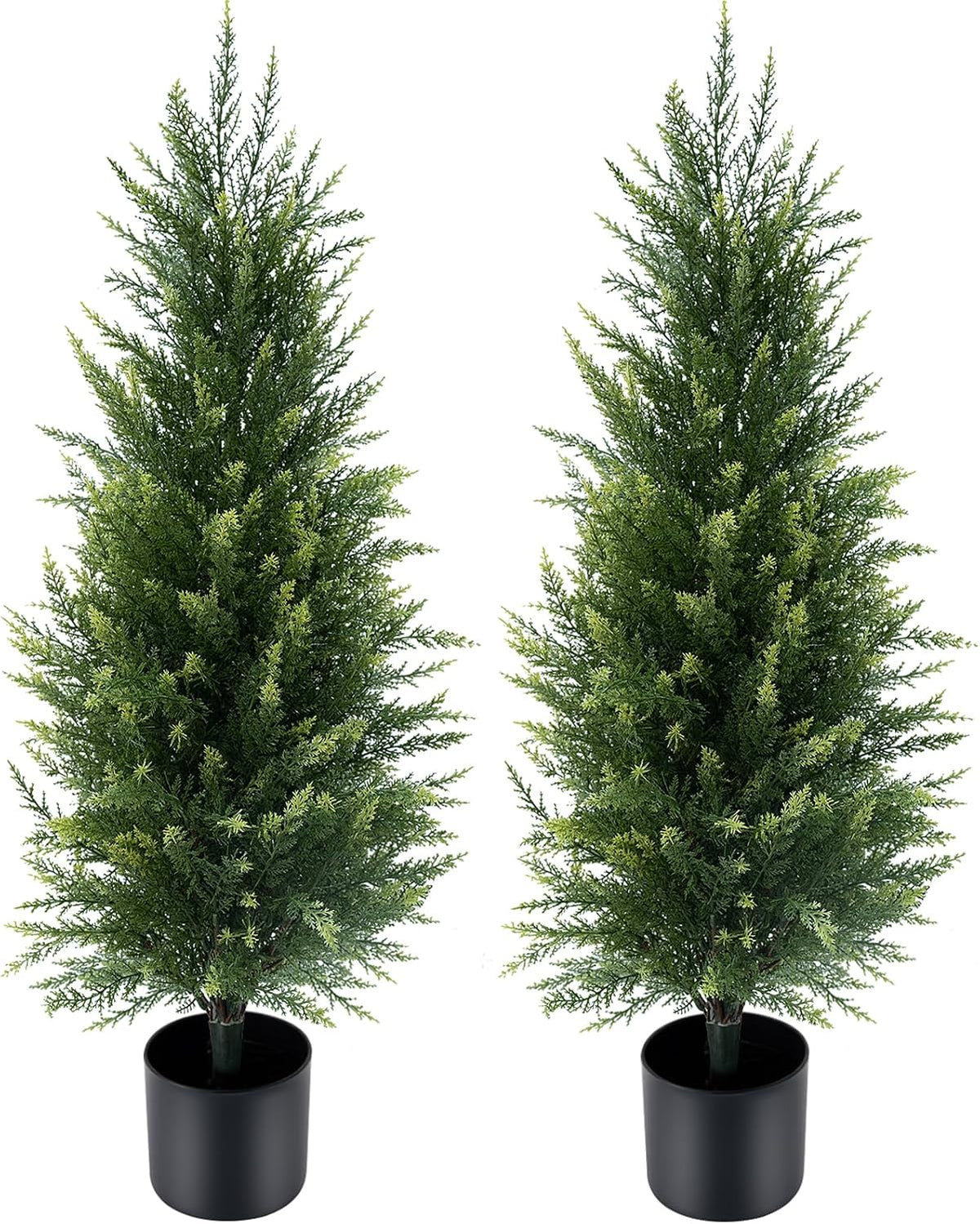 3 ft artificial cedar topiary trees set of, main product view