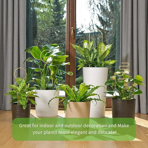 4 Pcs Small Metal Trellis for Potted Plants,Gold Trellis for Climbing Plants Indoor,Small Trellis for Potted Plants Support Stake House Plant Trellis for Garden Potted Plant,Hoya,Pothos,Flower