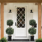 4ft artificial boxwood double ball topiary trees,2pack faux, side view