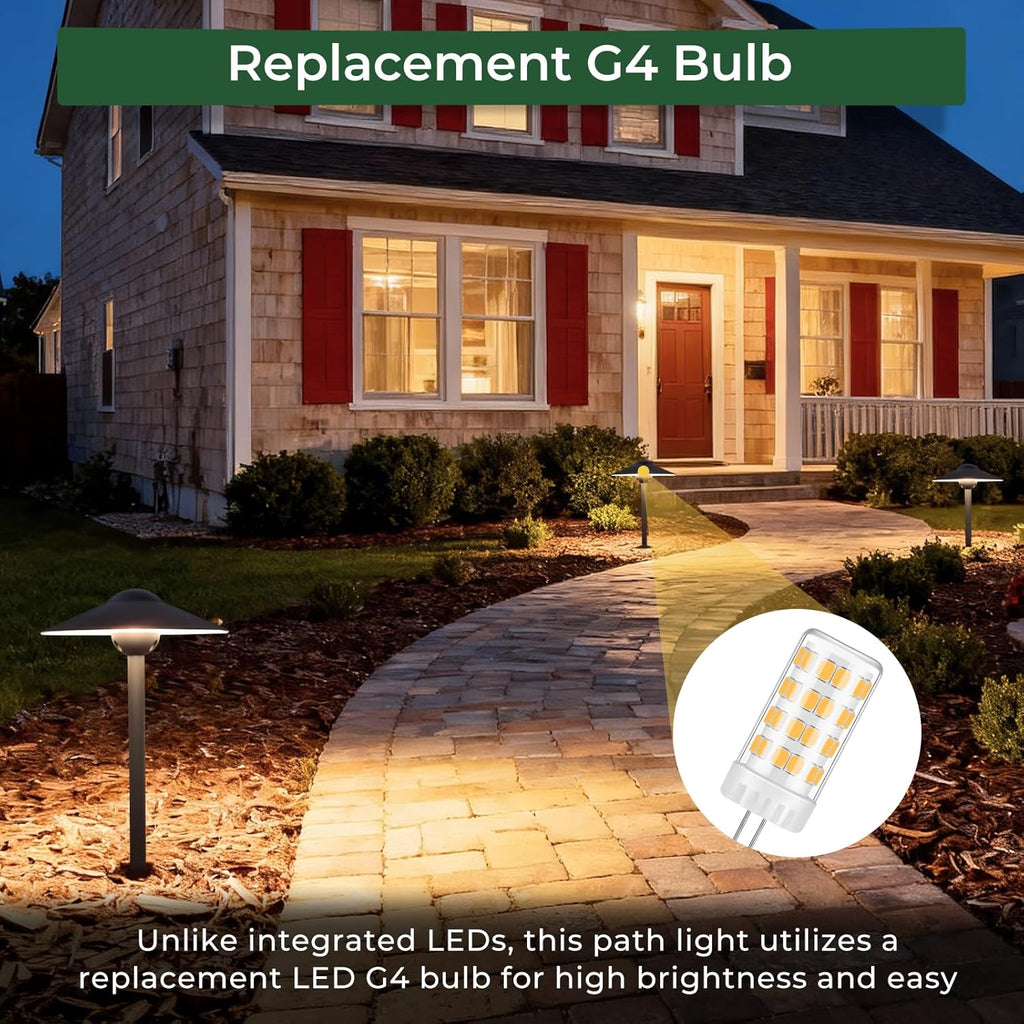 Low Voltage Pathway Lights (8.5'' Shade, 21.5'' Tall)，12V Outdoor LED Landscape Path Lights Wired, Aluminum Pathway Lighting with 3W 2700K Replaceable Bulb for Walkway Garden Yard, 6 Pack