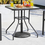 Yaheetech 22 lbs Outdoor Umbrella Base, 18" Round Resin Patio Umbrella Stand, Heavy Duty Market Umbrella Base Stand for Garden & Backyard, Rustic Silver