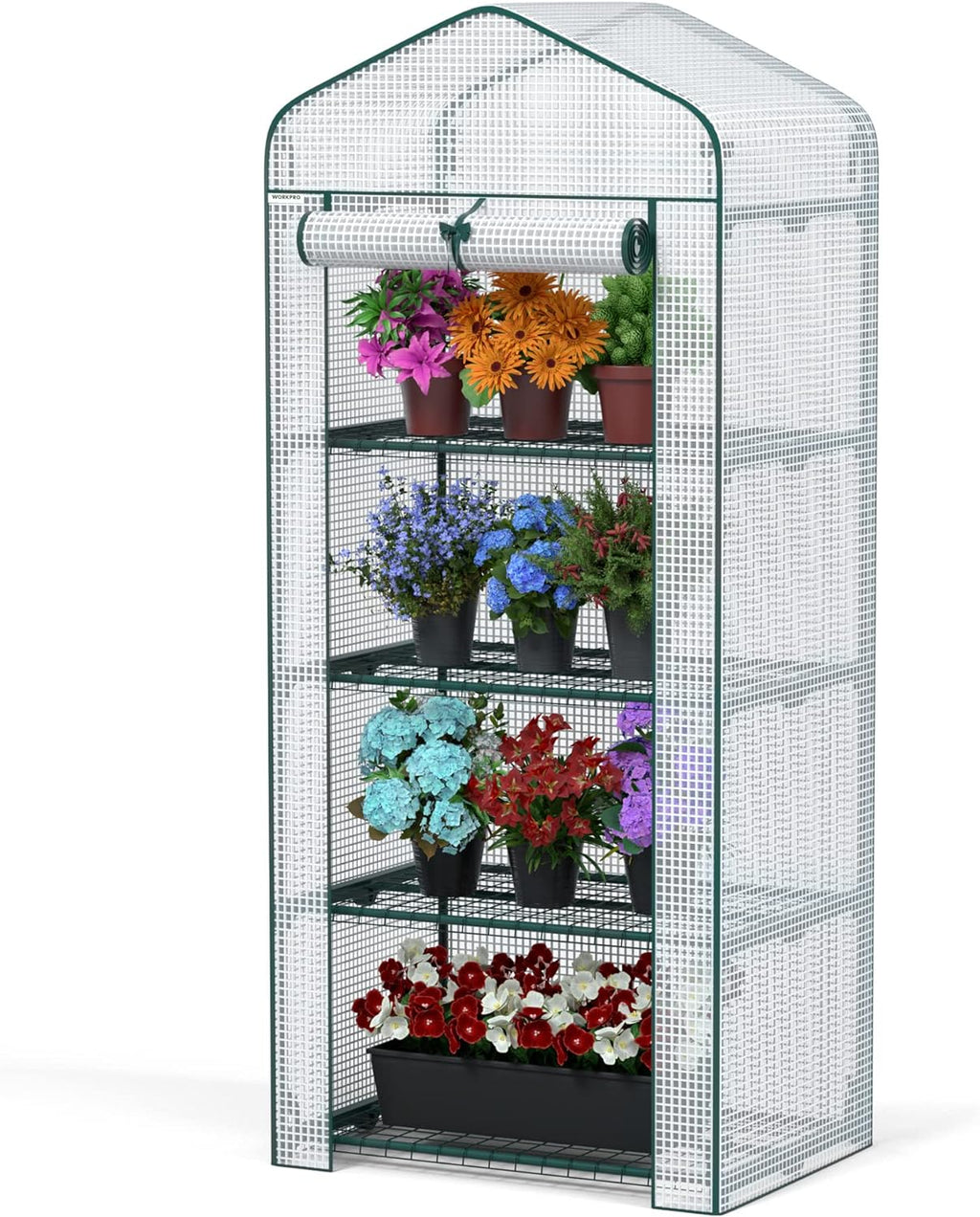 workpro mini greenhouse, 4-tier portable small greenhouses (27"x, main product view