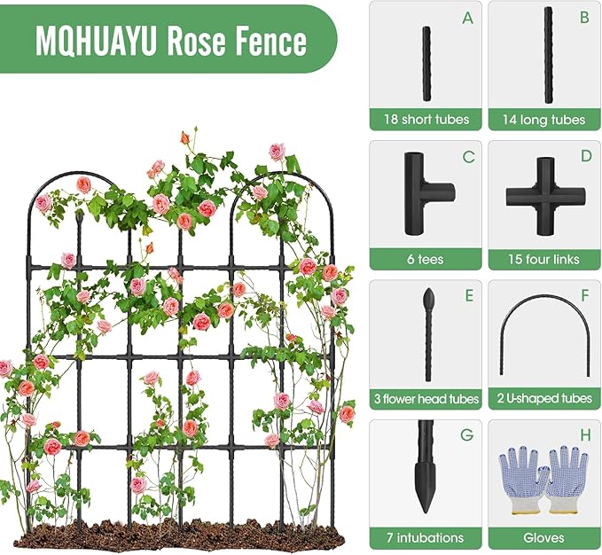 Trellis for Climbing Plants Outdoor,47.2" H Garden Trellis,Rustproof Garden Arch Trellis Cucumber Tomato Support Structure for Raised Bed