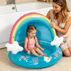 Baby Pool, Rainbow Splash Pool with Canopy, Spray Pool of 40 Inches, Water Sprinkler for Kids, for Ages 1-3