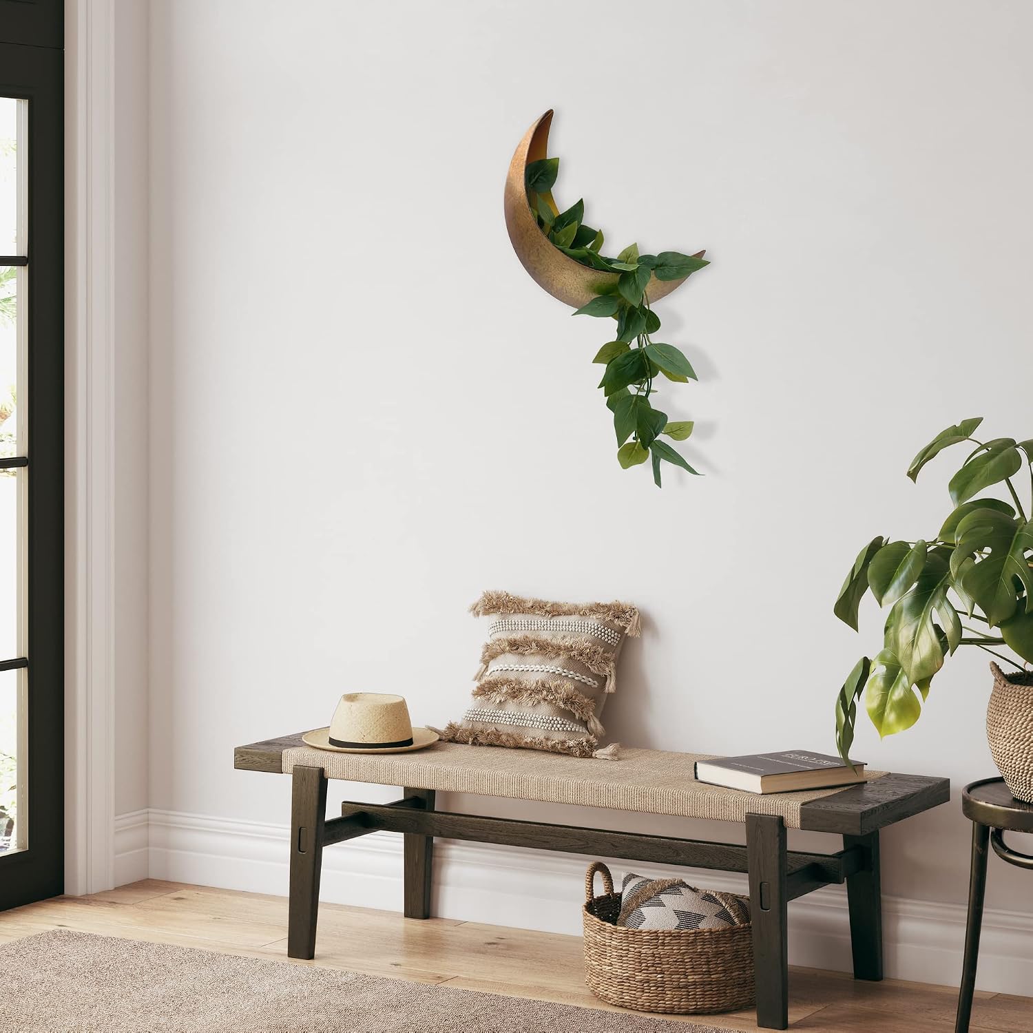 Moon Wall Planter - Hanging Moon Decor Perfect for Boho, Hippie, and Witchy Gifts for Women - Wall Planters for Indoor Plants and Outdoor Plants