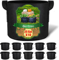 Gardzen 10-Pack 25 Gallon Grow Bags, 300G Thickened Aeration Fabric Pots with Handles, Heavy Duty Cloth Pots for Plants