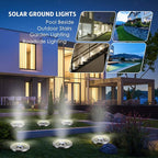 Solar Ground Lights 16 Packs, Garden Solar Outdoor Waterproof Pathway Bright In-Ground Landscape Lights for Patio, Lawn, Yard, Driveway, Step and Walkway White Light