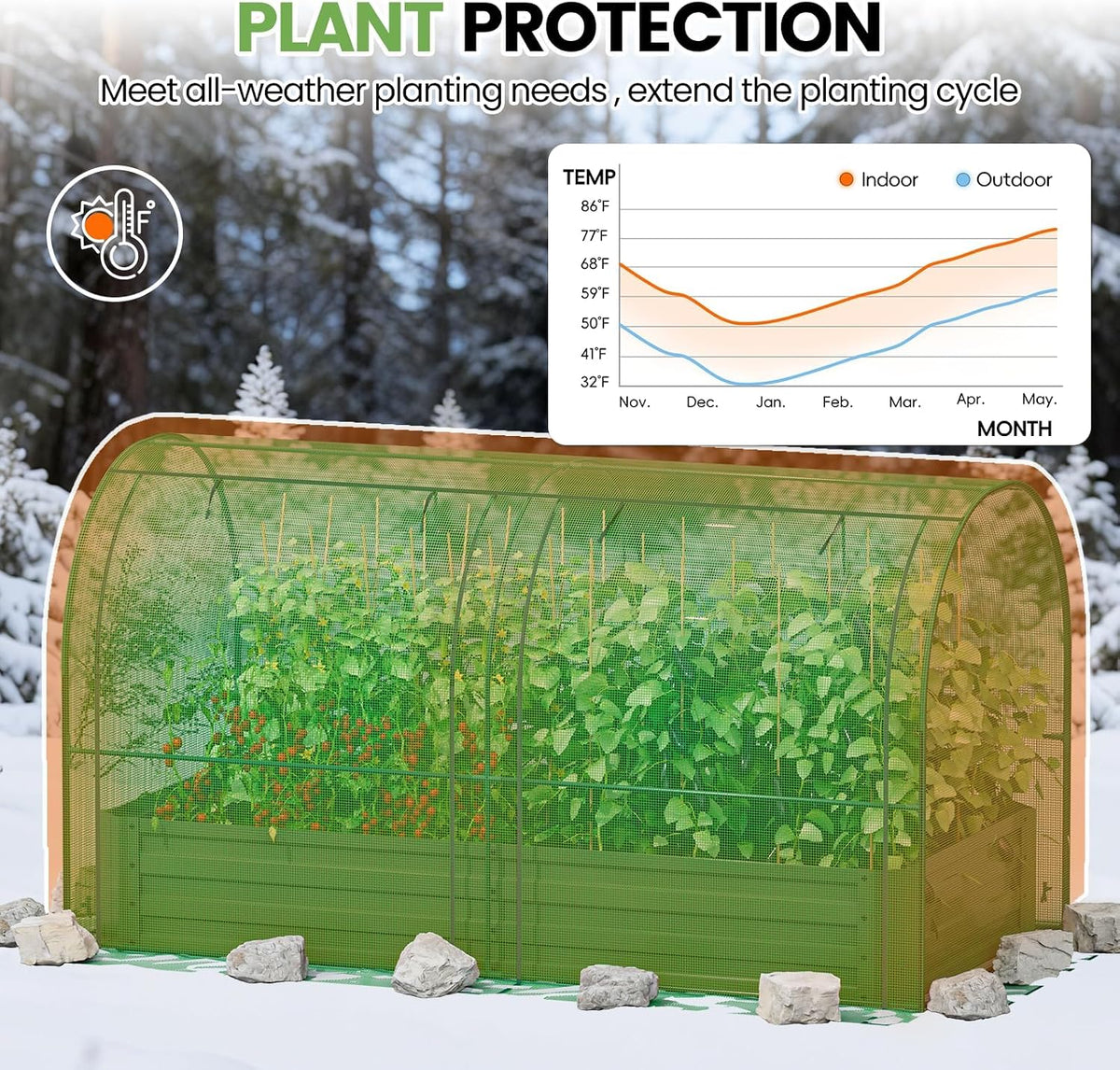 specilite raised garden bed with mini greenhouse, galvanized, close-up detail