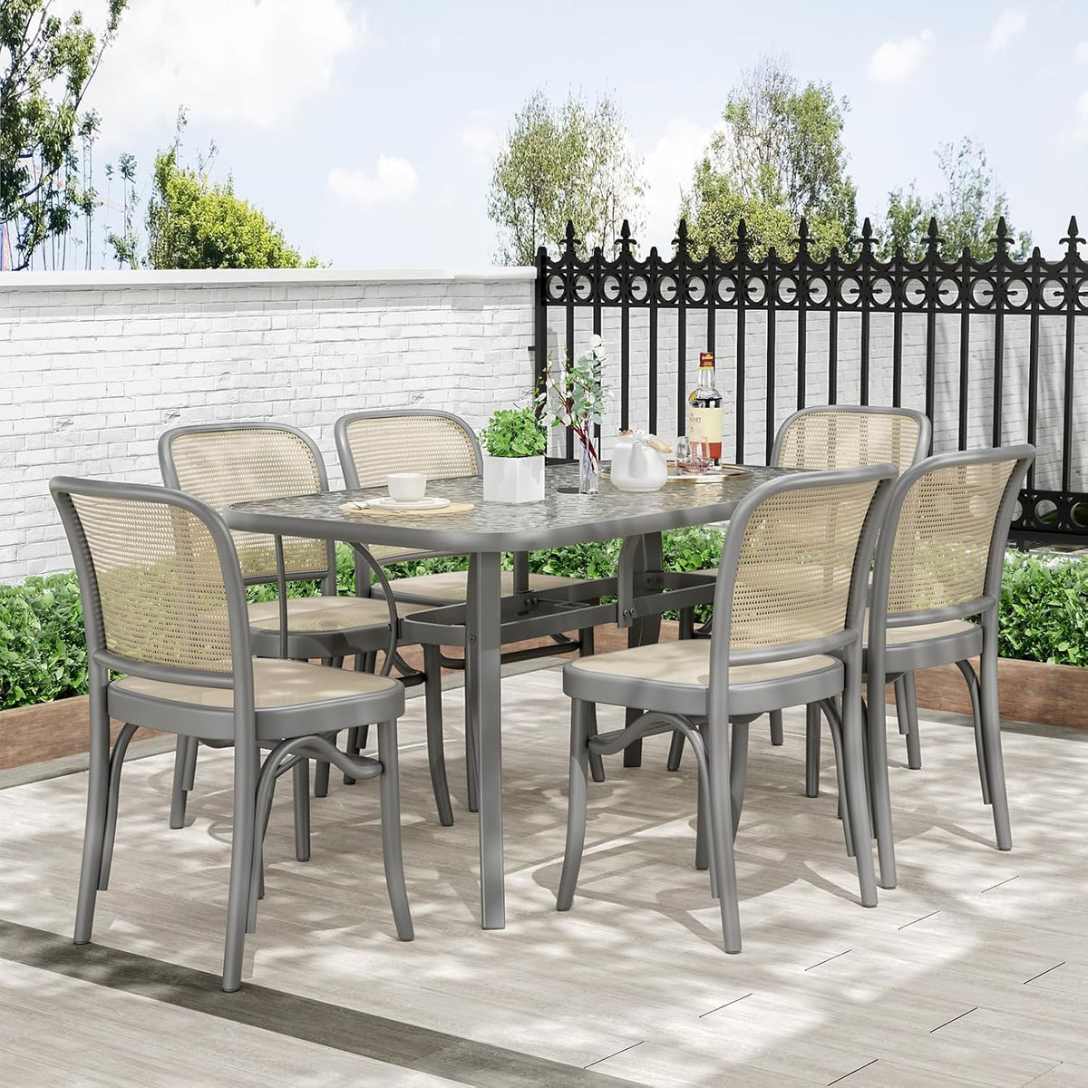 tlsunny patio 30"x 55" rectangular glass table with, package contents