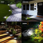 Solar Rock Lights Outdoor 4 Pack, Bright Solar Spotlights Outdoor Waterproof, Wireless LED Rock Lights, Auto On/Off Landscape Spotlights Walkway Solar Lights for Outside Yard Patio Pathway Flowerbed