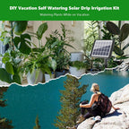 Solar Drip Irrigation Kit Accessories, 49FT Tubing, 15 Drippers | ncludes 49FT tubing, 15 drippers, 15 tee fittings, filter and pump fitting for solar drip irrigation system expansion