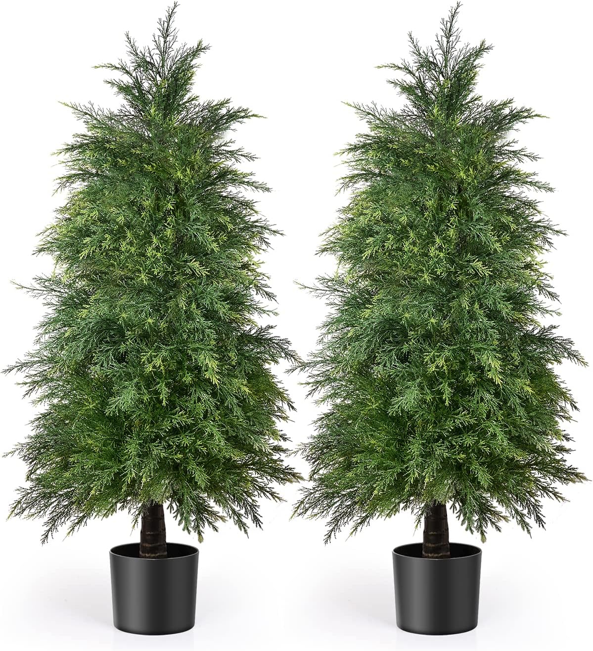 4ft artificial cedar topiary trees, outdoor artificial plants, main product view