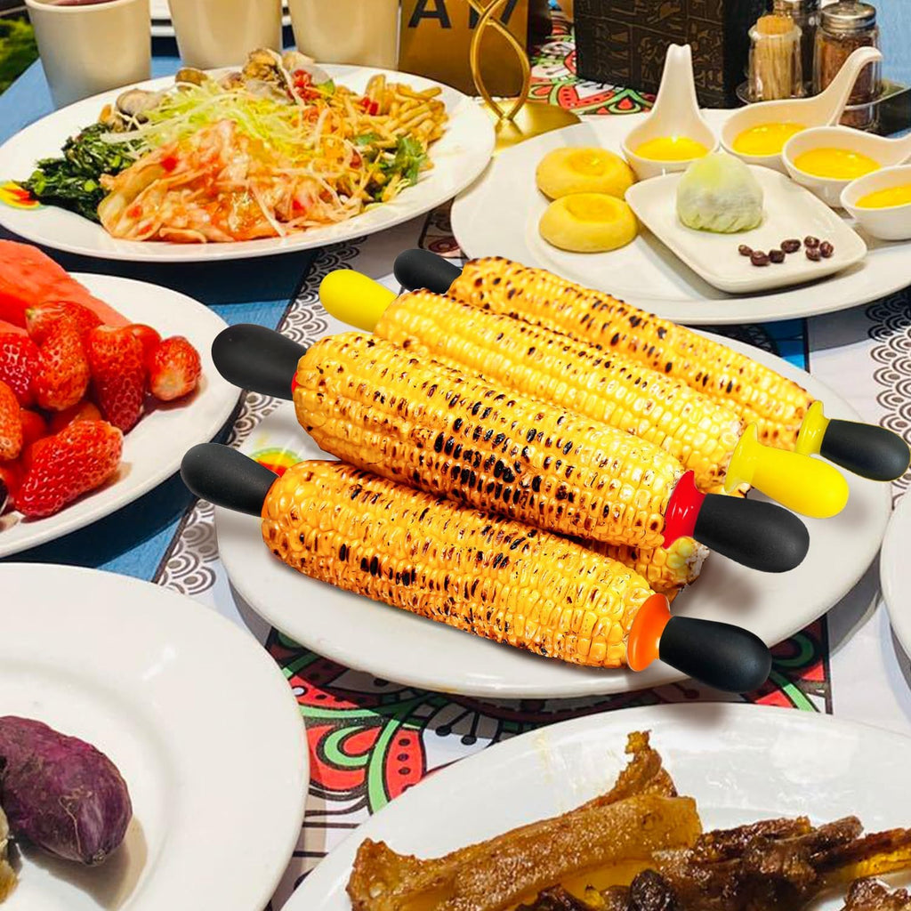 20 Pcs/10 Pairs Corn Cob Holders, Stainless Steel Corn Holders Corn on The Cob Skewers for Home Cooking BBQ Parties Camping, Interlocking Design, 4 Colors