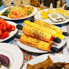20 Pcs/10 Pairs Corn Cob Holders, Stainless Steel Corn Holders Corn on The Cob Skewers for Home Cooking BBQ Parties Camping, Interlocking Design, 4 Colors