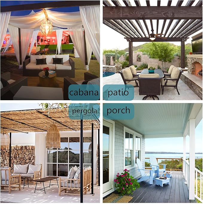 BONZER Waterproof Outdoor Curtains for Patio Porch Pergola Cabana Thick Privacy Extra Wide Grommet Indoor Curtains for Bedroom Living Room, 1 Panel, 150W x 108L inch, Grey