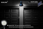 SUNLONG Solar Spotlights Outdoor Waterproof Bright Solar Wall Light Led Security Flood Light Solar Powered for Flag Patio Front Door Driveways-Automatically Activates at Dusk to Dawn (White)