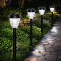 Super Bright Solar Lights Outdoor Waterproof-4 Pack, Dusk to Dawn Up to 12 Hrs Solar Garden Lights Outdoor Pathway Auto On/Off, LED Landscape Decorative Lighting for Walkway Patio Yard Outside