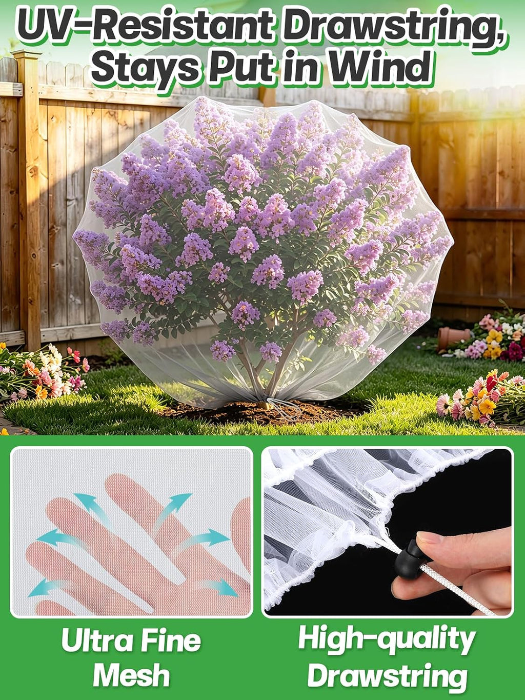 4ft x 5ft insect bird netting for garden, close-up detail