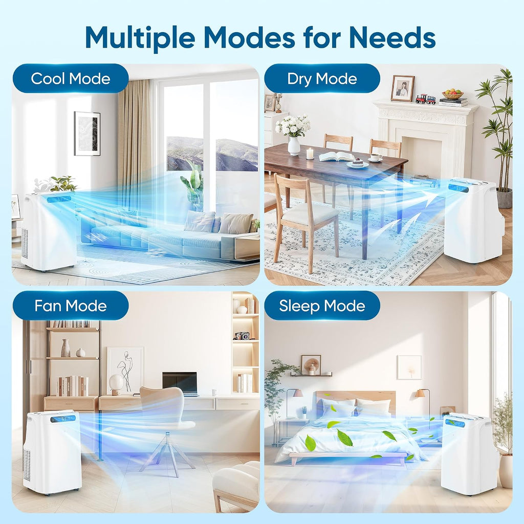 12000 btu portable air conditioners, cools up to, side view