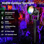 Christmas Spot Lights Outdoor Color Changing Landscape Spotlights,12W RGBW LED Outdoor Spot Lights for Yard Garden Decor,Waterproof 110V Plug in Landscape Lighting with Remote,4 Packs