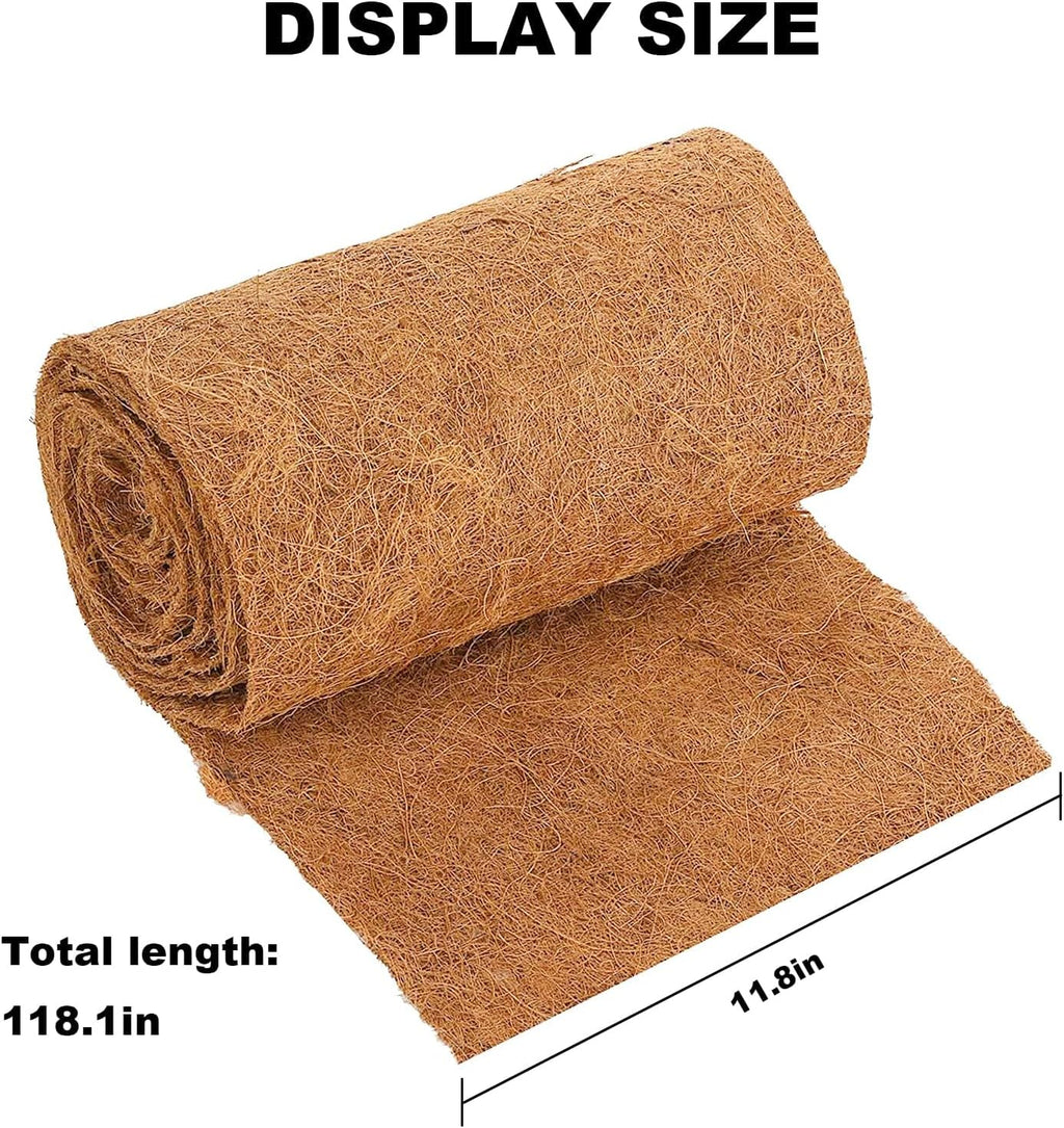 EATAKWARD 120'' x 12'' Coconut Mat, Coco Fiber Roll, Natural Coconut Coco Liner Roll, Thick Coco Liners for Planters, Flowers, Pet, Tortoise, Lizard, Snake, Rabbit, Brown (120 * 12 inch)
