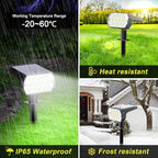 Solar Spot Lights Outdoor Waterproof IP65, [2 Pack/52 LED] 2-in-1 Solar Landscaping Spotlights, 3 Lighting Modes Solar Powered Garden Flood Light for Patio Pathway Driveway Pool Yard(Cool White)